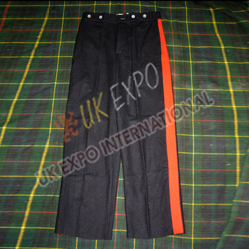 Black Wool Trouser with Red Strip