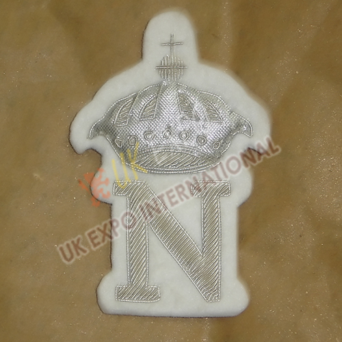 Blazer Badge Hand Embroidery silver bullion