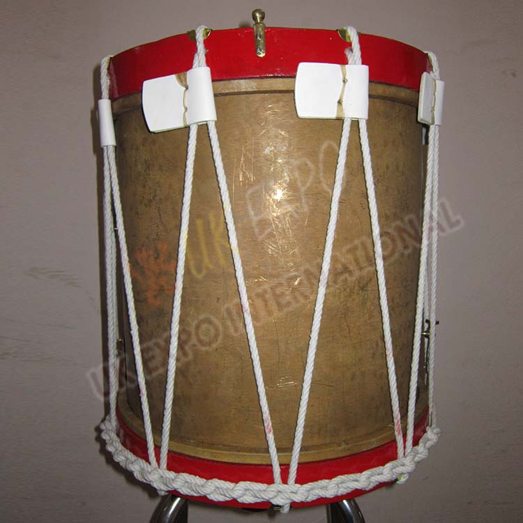 Brass Drum Shell with White rob and leather lace