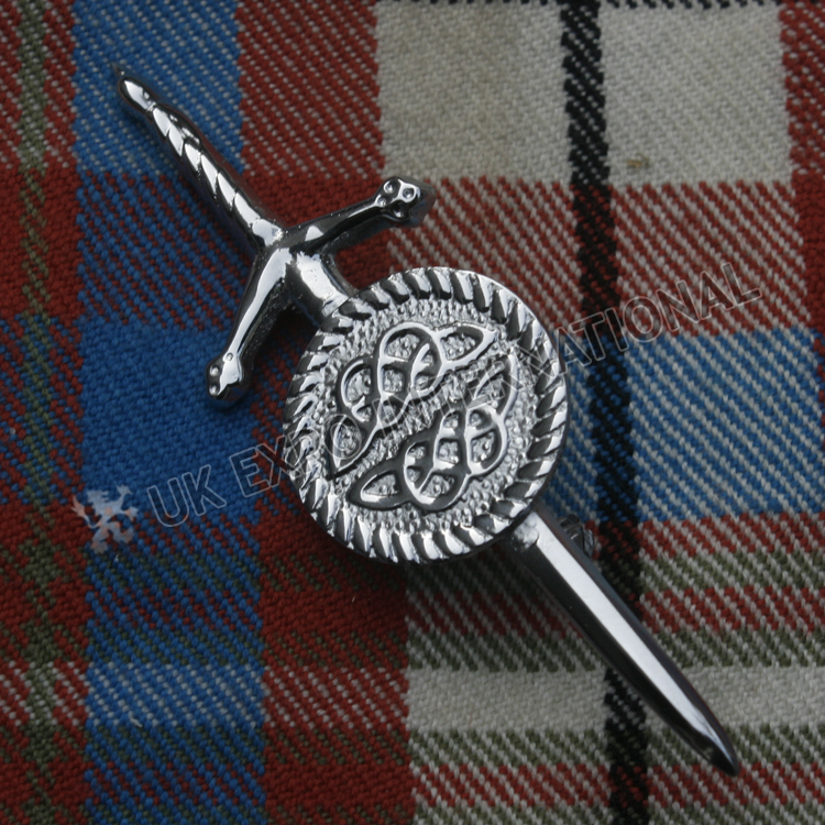 Celtic shield Scottish sword kilt pin