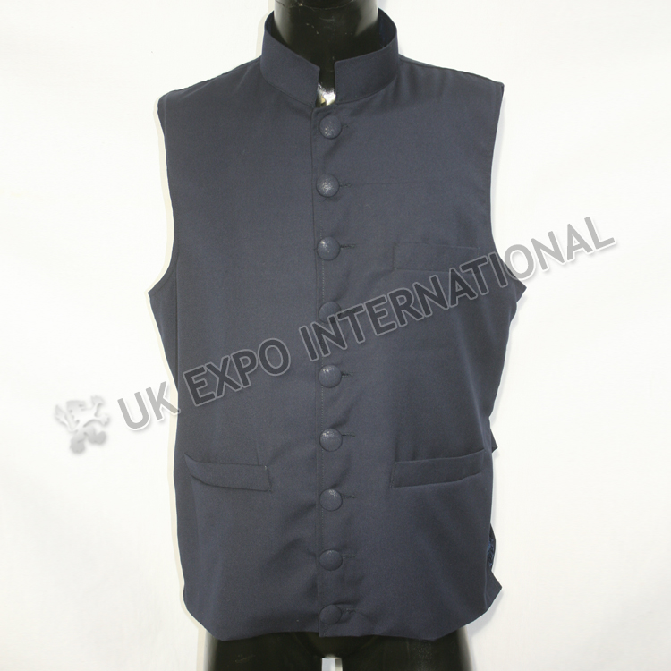 Dark Blue Vest Coat with Buckle Adjustment