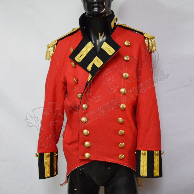 Double Brested Gold Braided Officer Jacket with Gold Shoulder