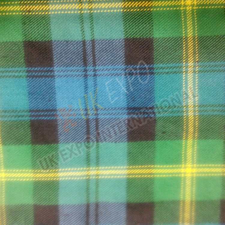 Green,Black,yellow and blue color Tartan