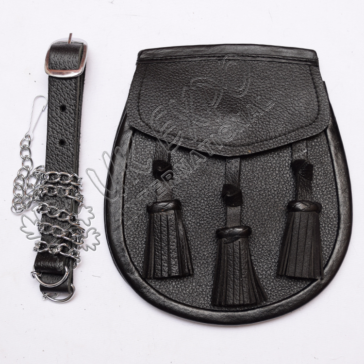 Leather Sporrans with Belt and Chain