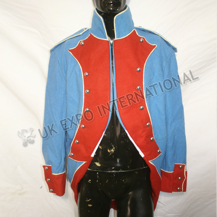 Napoleonic French Jacket Sky Blue Color with Red front