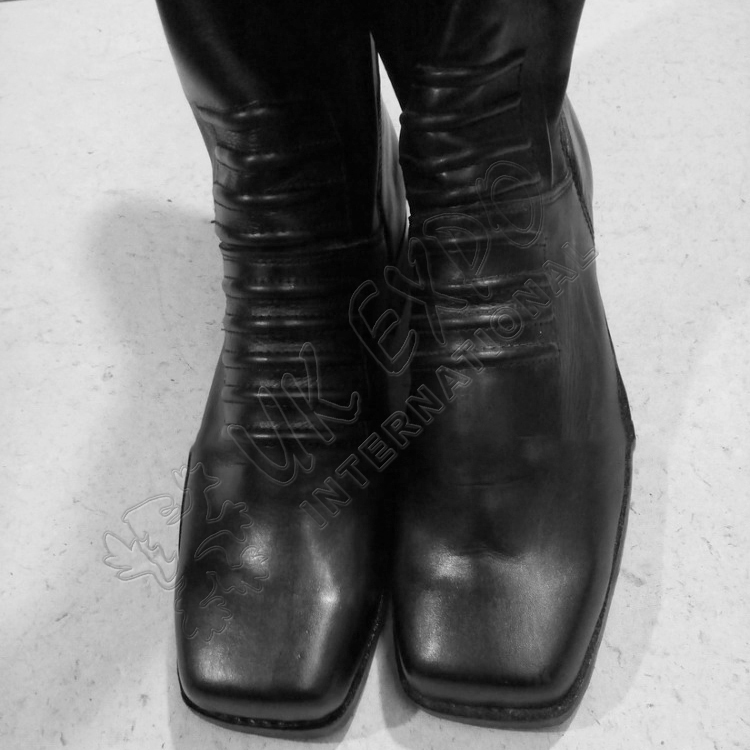 Real Leather WWII German British USA Army Military Tall Boots 