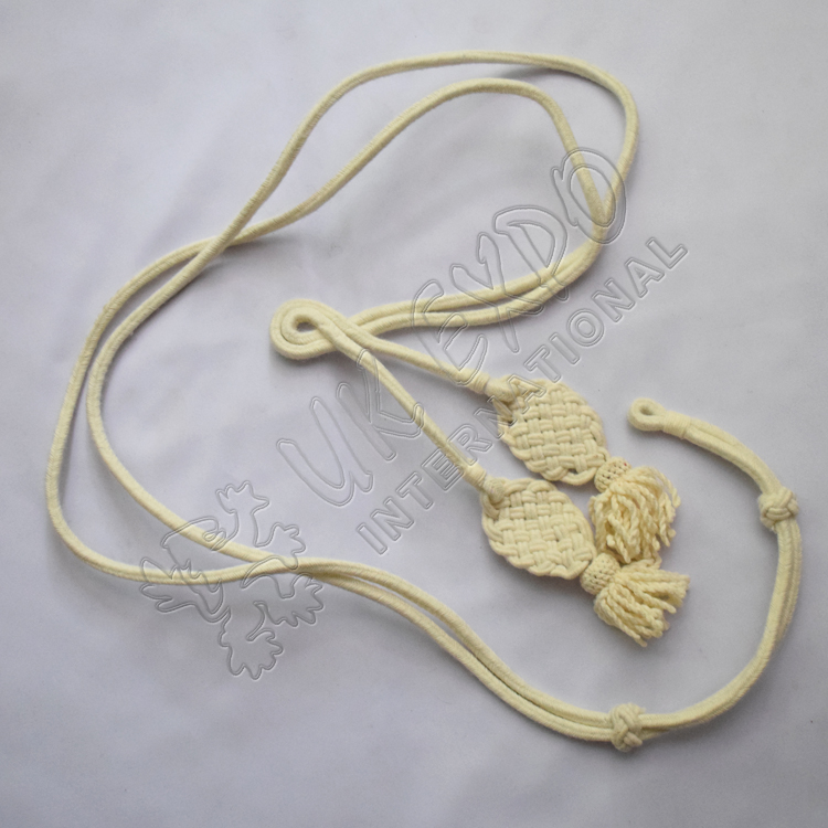 Shako cord white wool with square Russian braid 