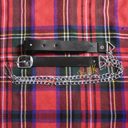 Split Leather Belt with Chain