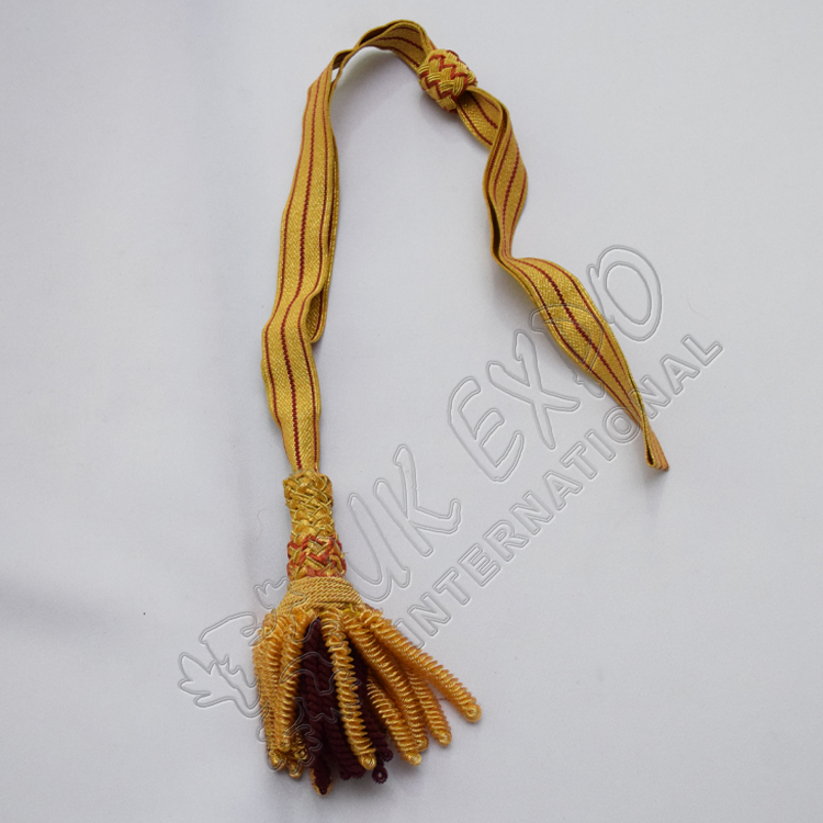 Sword Knot Maroon with Gold Braid fringes