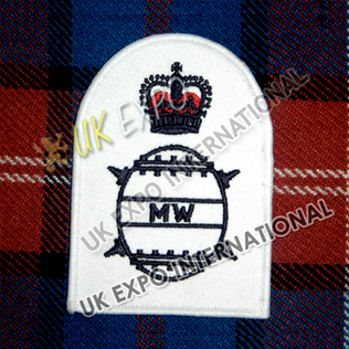 Badge Rating Embroidered Blue on white