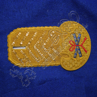 Gold Bullion Shoulder/Epaulette hand Embroidery on Royal Blue