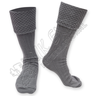 Diamond Cuff Men Gray Scottish Highland Wear Kilt Hose Socks