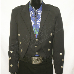 Prince charlie jacket and vest in dark blue and black