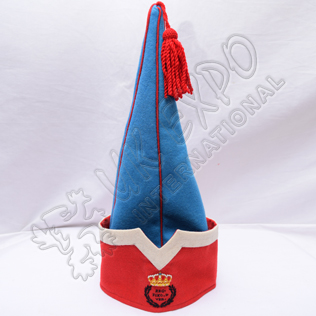 REG . FIXO . DVER . Royal Spanish sleeve cap Sky Blue with Red