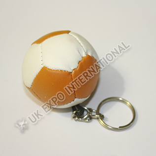 White and Orange Color Football Key Chain