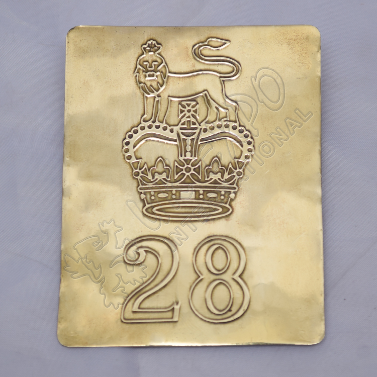 28th Lion and Crown Brass Chest Plate
