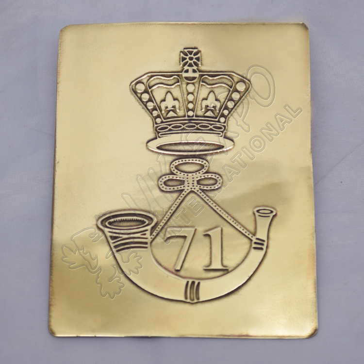 71st Brass Chest Plate Buckle and Crown
