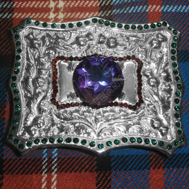 Amethyst Thistle buckle red and Green Color Dimonds