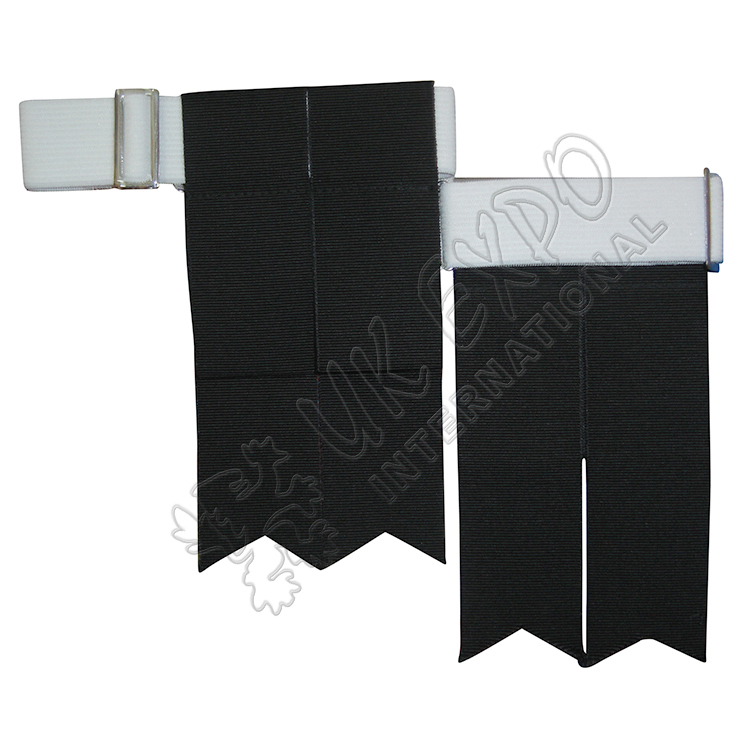 Black Color Garter Flashes With Adjustable Buckle