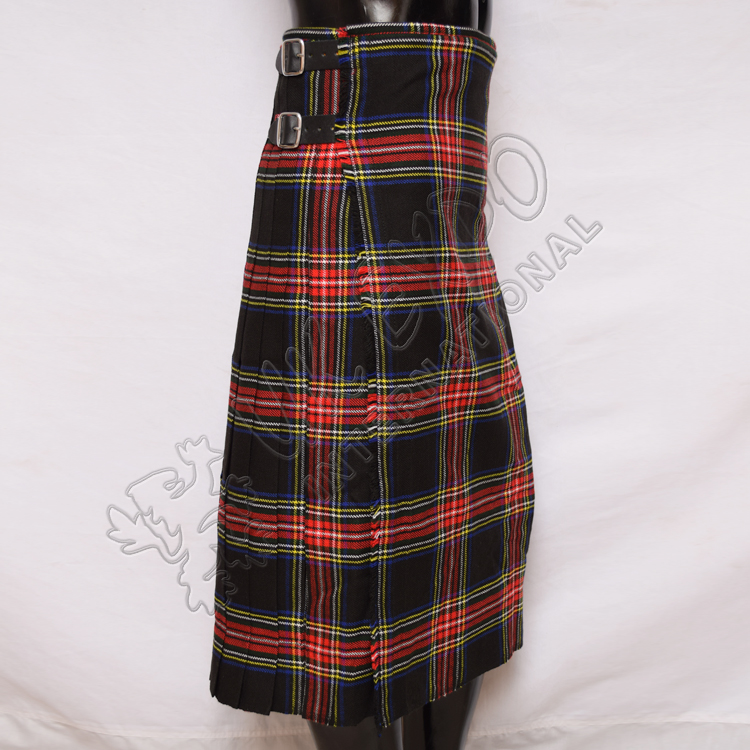 Black Stewart Tartan Ladies Long Skirts