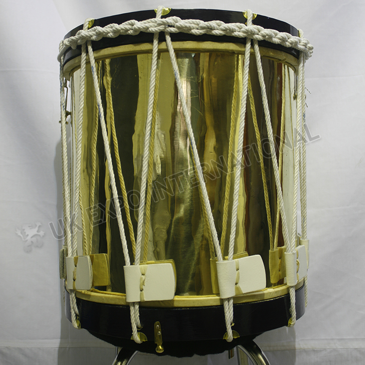 Brass Polish Drum with Dark Brown Rim