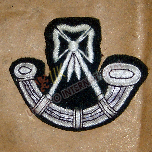 Bugle Badges White Embroidry on Black wool
