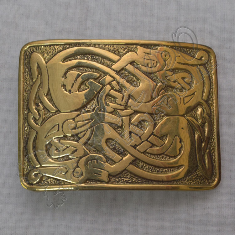 Celtic Brass Kilt Belt Buckle