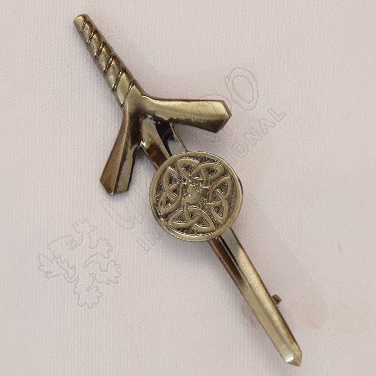 Celtic Shield Shiny Antique kilts Pin