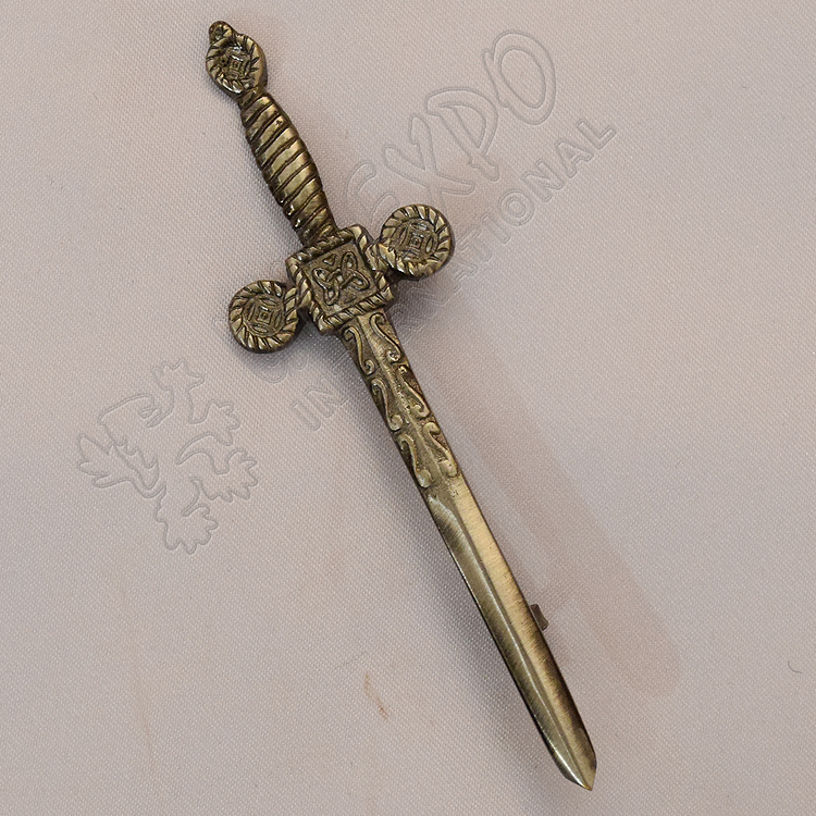 Celtic Sign Scottish Sword Shiny Antique kilt Pin