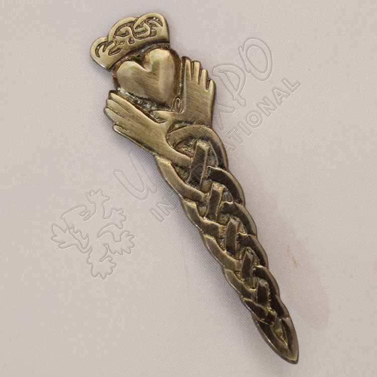 CLADDAGH Shiny Antique Kilt Pin