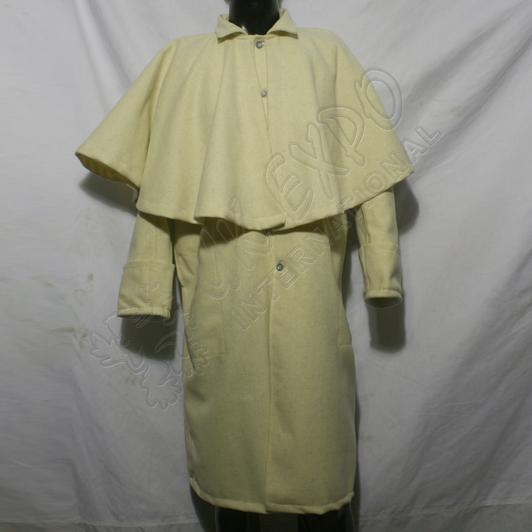 Cream Color Foot Pattern Greatcoat