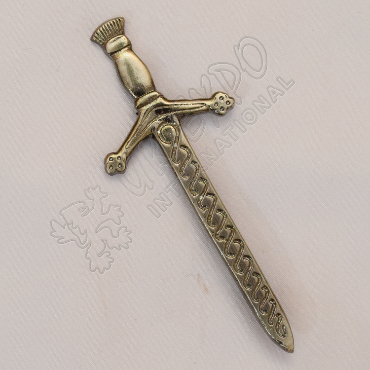 Cromarty Celtic Sword Shiny Antique Kilt Pin