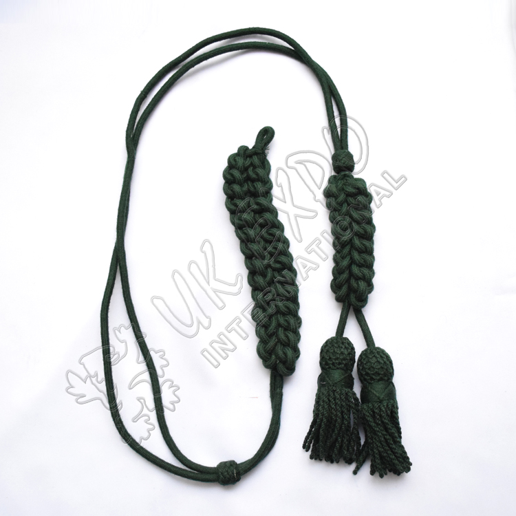 Dark green color silk bugle cord