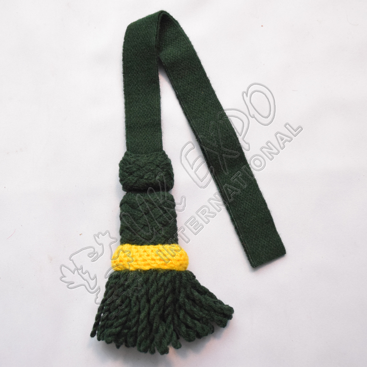Darker Green and Yellow sword knot woolen