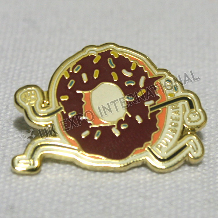 Donut Gold Colored Pin