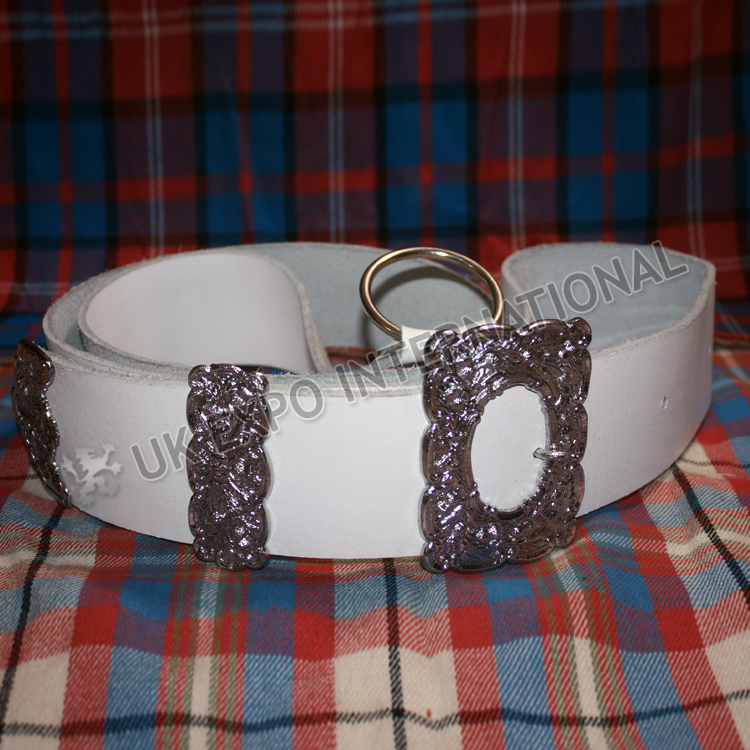 Drummer Belt with White Leather