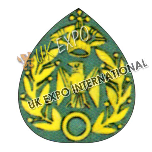 Forage Cap Badge Yellow hand  embriodered