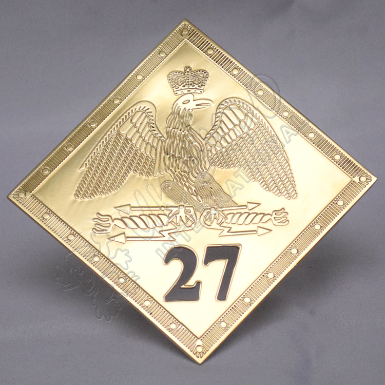 French grenadier 1804 shako plate hussars regiment 27