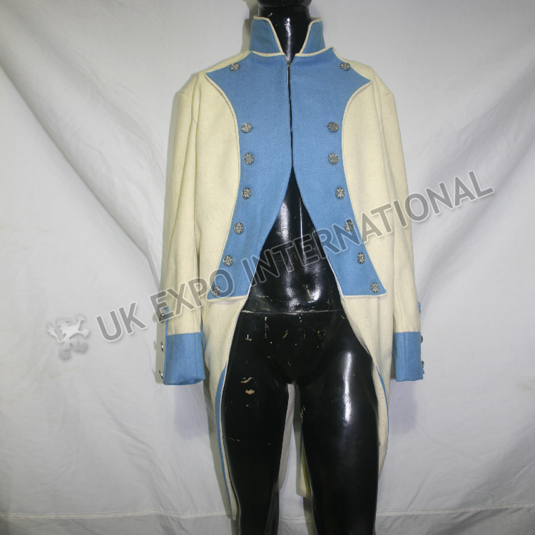French Regimental coat sky blue and white