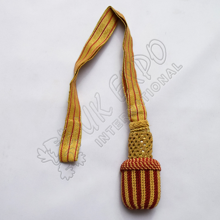 Gold and Maroon Braided Sword Knot