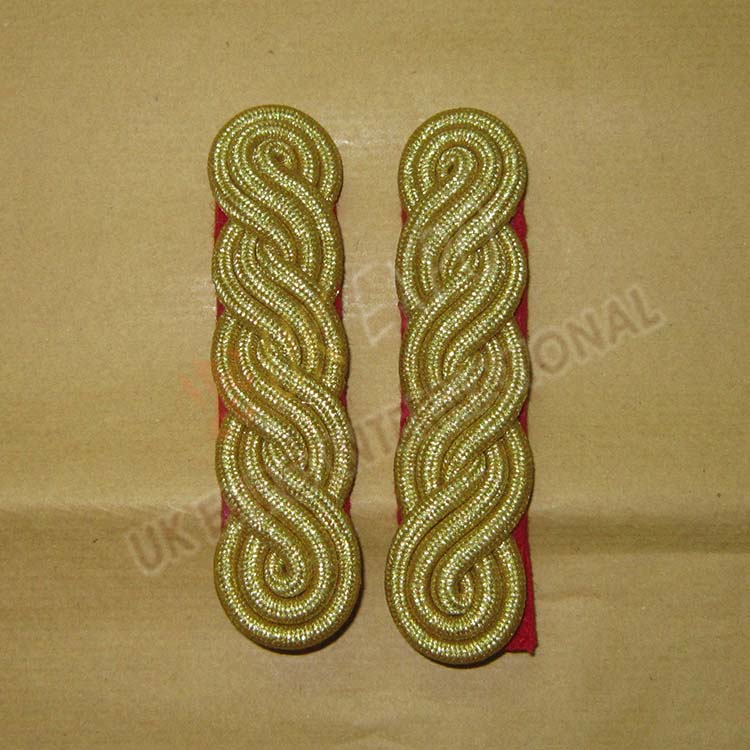 Golden cord Shoulders/Epaulette Set with Red Backing