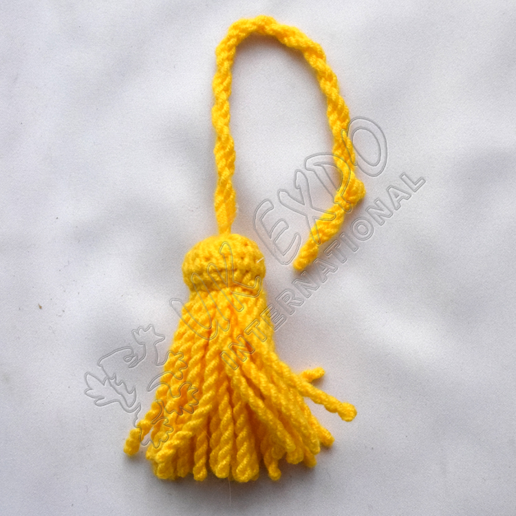 Hat Tassels woolen Yellow color