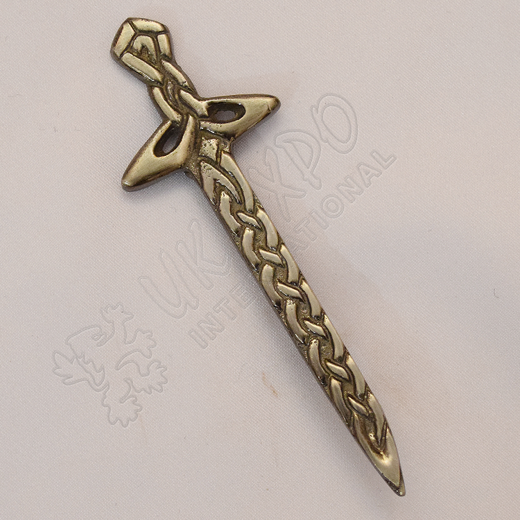 Heritage Knotwork Shiny Antique Kilt Pin