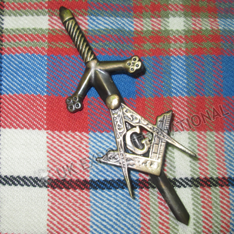 Masonic Kilt Pin Brass Antique