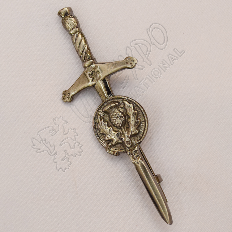 New Clan Thistle Shiny Antique Kilt Pin