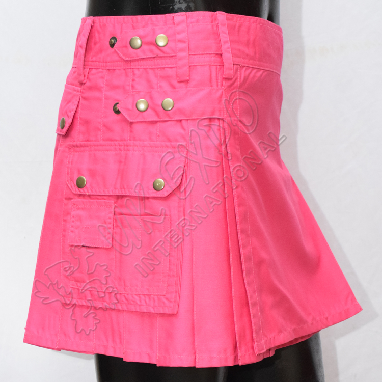 Pink Girl Utility Kilt four straps and three pockets
