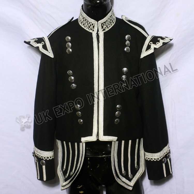 Piper Doublet Black with Silver Braiding