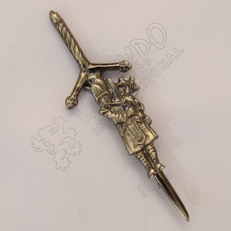 Pipers Sword Shiny Antique Kilt Pin