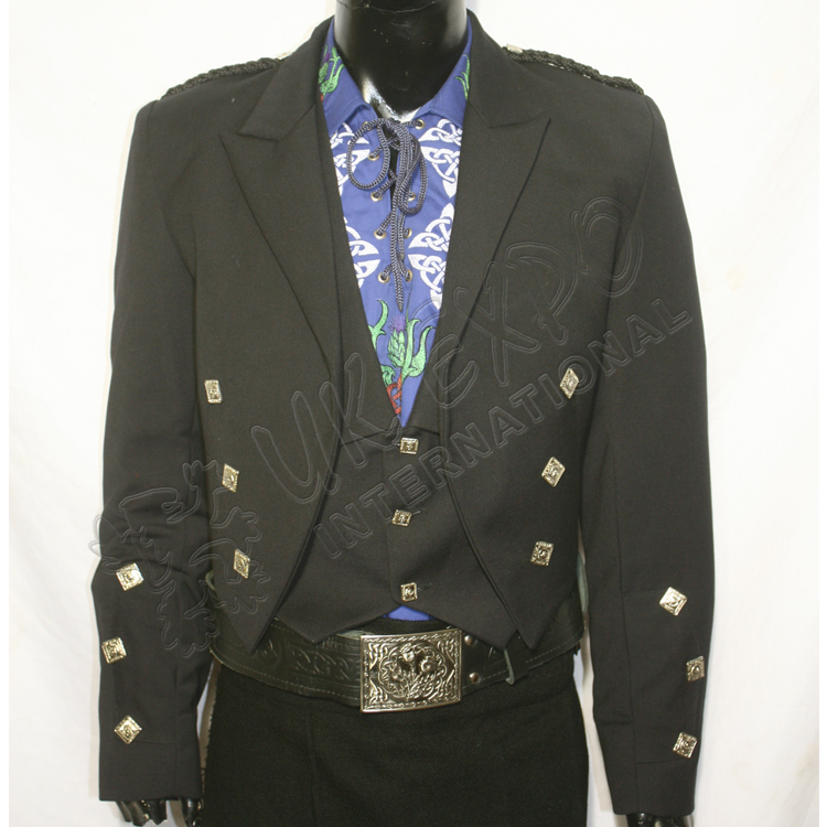 Prince charlie jacket and vest in dark blue and black