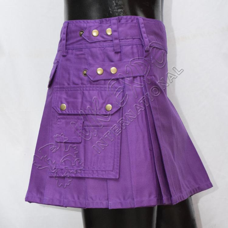 Purple kilt New Style ladies Utility Kilt 3 pockets